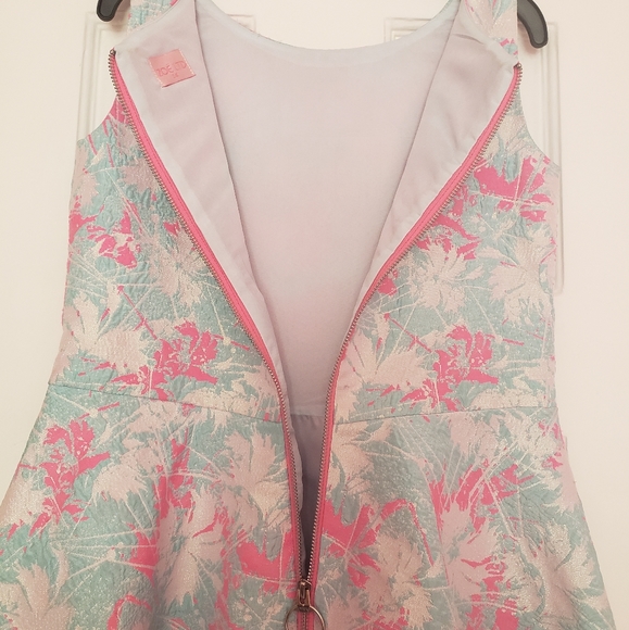 Zoe Ltd Turquoise and Pink Pocket Special Occasion Girls' Dress. Size Girls 14 - Picture 5 of 10